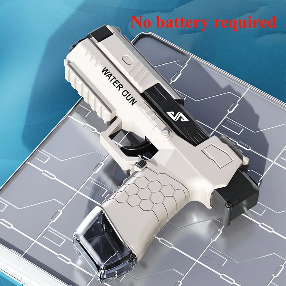 Pistola ad acqua con clip per caricatore estivo per bambini Pistola non elettrica Pistola giocattolo da spiaggia ad acqua con tiro completamente automatico ad alta pressione per bambini