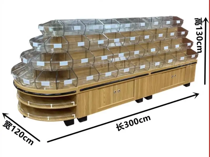 Supermarket snack shelves, biscuit and snack display cabinets