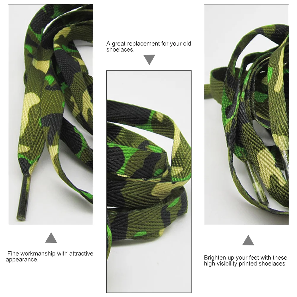 3 Pairs Men's and Women's Camouflage Shoelaces Polyester Printing Unisex Chic Shoestring