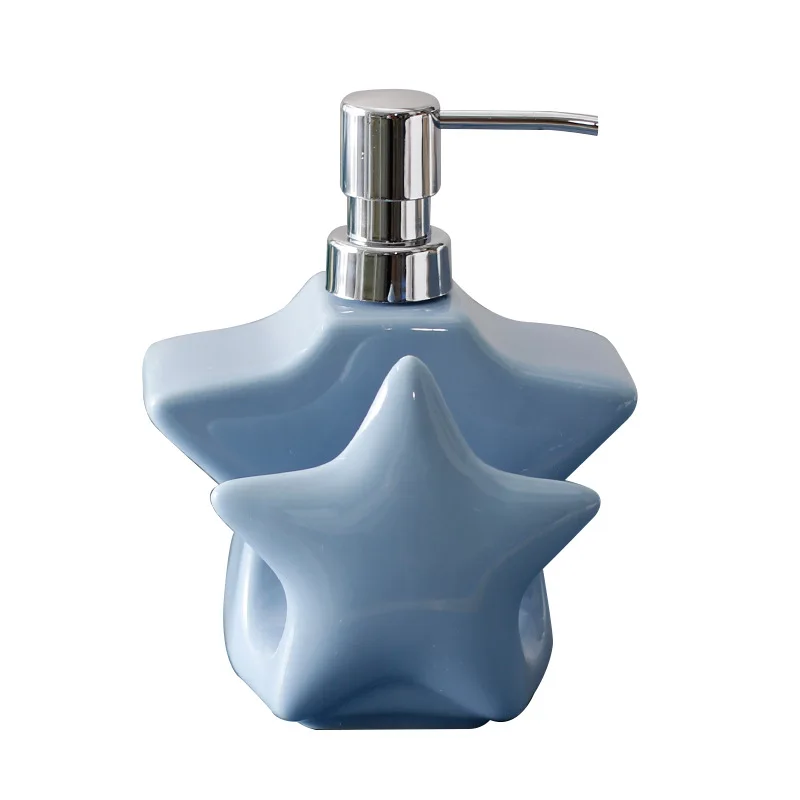 Ceramic lotion multifunctional detergent separate bottle hand sanitizer bottle with sponge base bath bottle cup dispenser