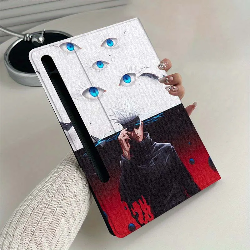 Jujutsu Kaisen أنيمي لسامسونج غالاكسي تاب S9 S10 S6 S7 S8 FE زائد لايت بوصة غطاء قابل للطي اللوحي
