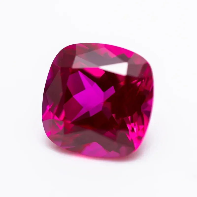 

Lab Grown Ruby Rubellite Color Cushion Shape VVS1 Charms Jewelry Making DIY Ring Necklace Earrings Main Materials Certificate