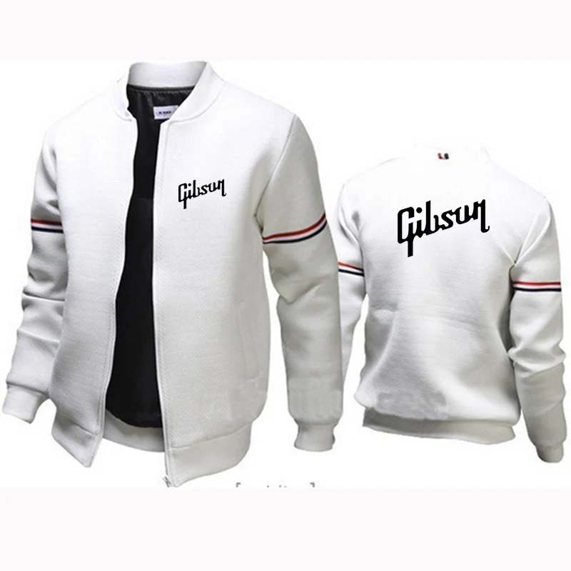 Gibson Printing 2024 nuova giacca volante da uomo autunno inverno giacca Casual con cerniera manica lunga elegante giacca imbottita in cotone antivento