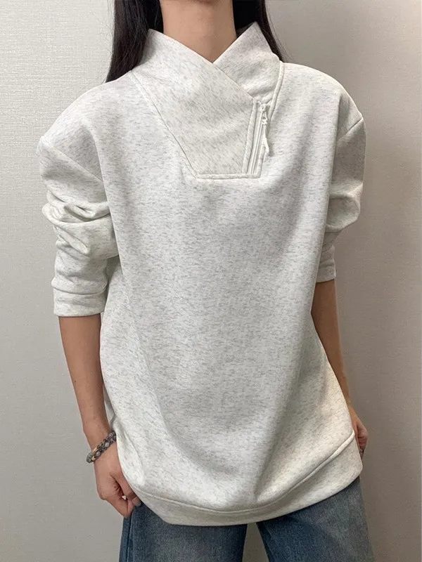 

American Sle Fce Lined Zipper Hoodie Men's Thi Long Sve T-irt Faionable Versatile Base Layer irt Top