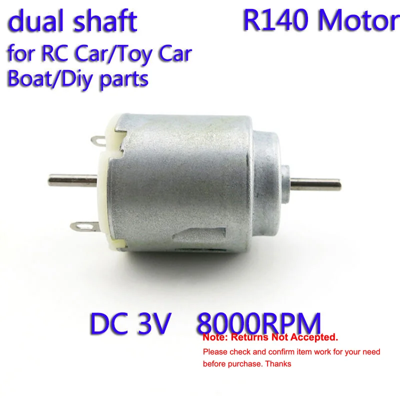 DC 3V 8000RPM Dual 2mm Shaft Mini Motor R140 Micro Round 21mm Electric Motor for RC Toy Car Boat Model DIY