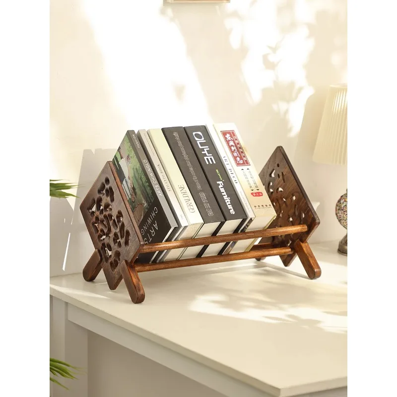 solid wood desktop desk small bookshelf bedside bookcase table bay window book storage rack simple shelf