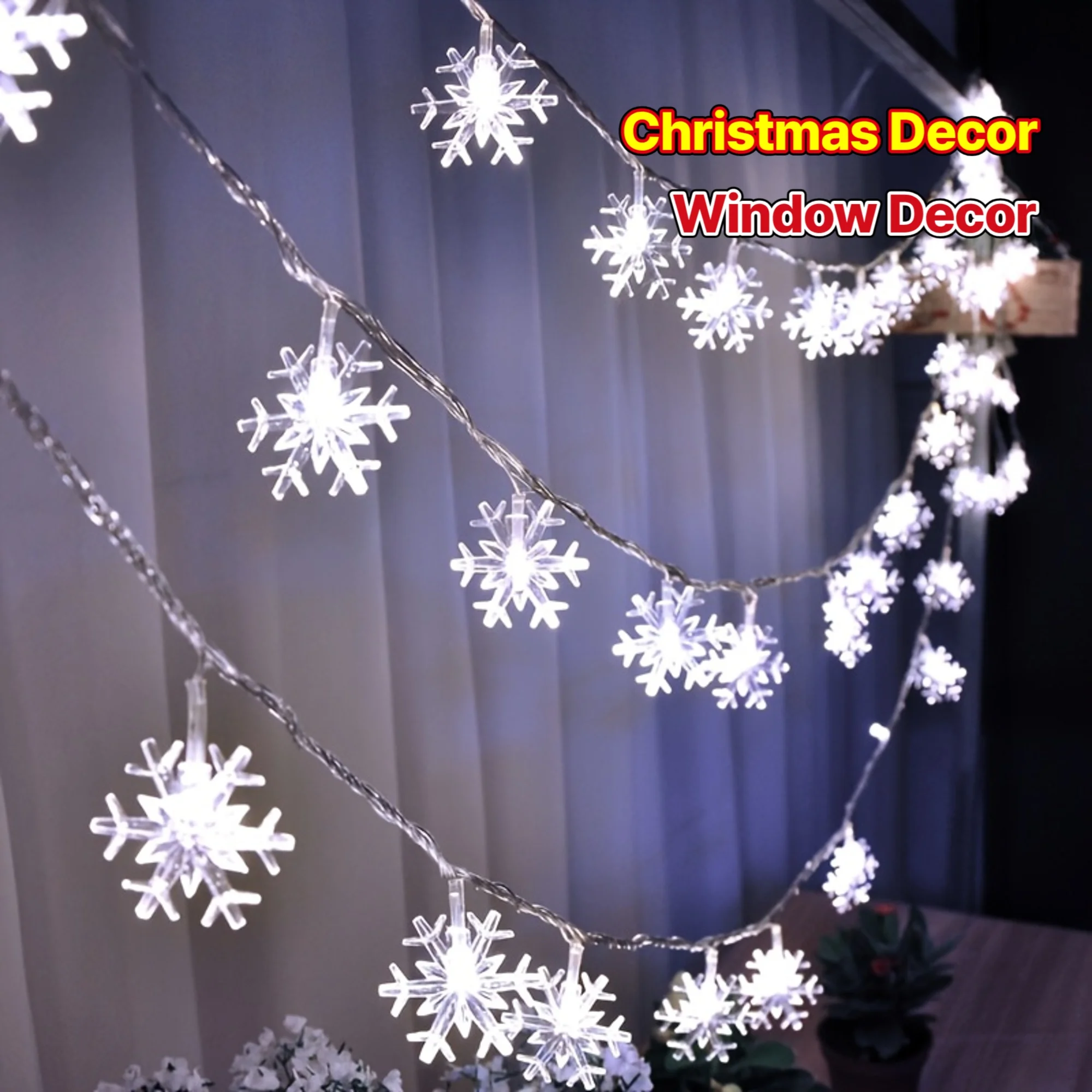 Schneeflocke-LED-Licht, Weihnachtsdekoration für Zuhause, hängende Girlande, Weihnachtsbaum-Dekoration, Ornament 2025, Navidad, Weihnachtsgeschenk, Neujahr
