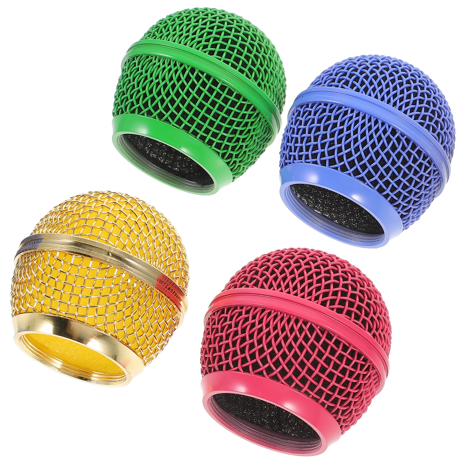 

4 Pcs Gaming Microphone Mesh Head Accessories for Singing Grill Cover Metal Windscreen