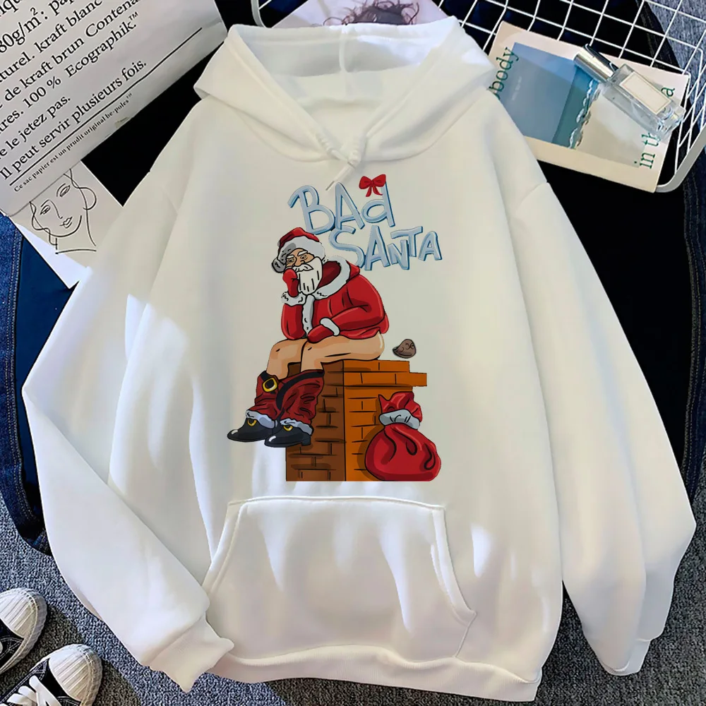 Christmas hoodie athleisure patterned Y2K streetwear kawaii female hoddie streetwear youthful patterned comic