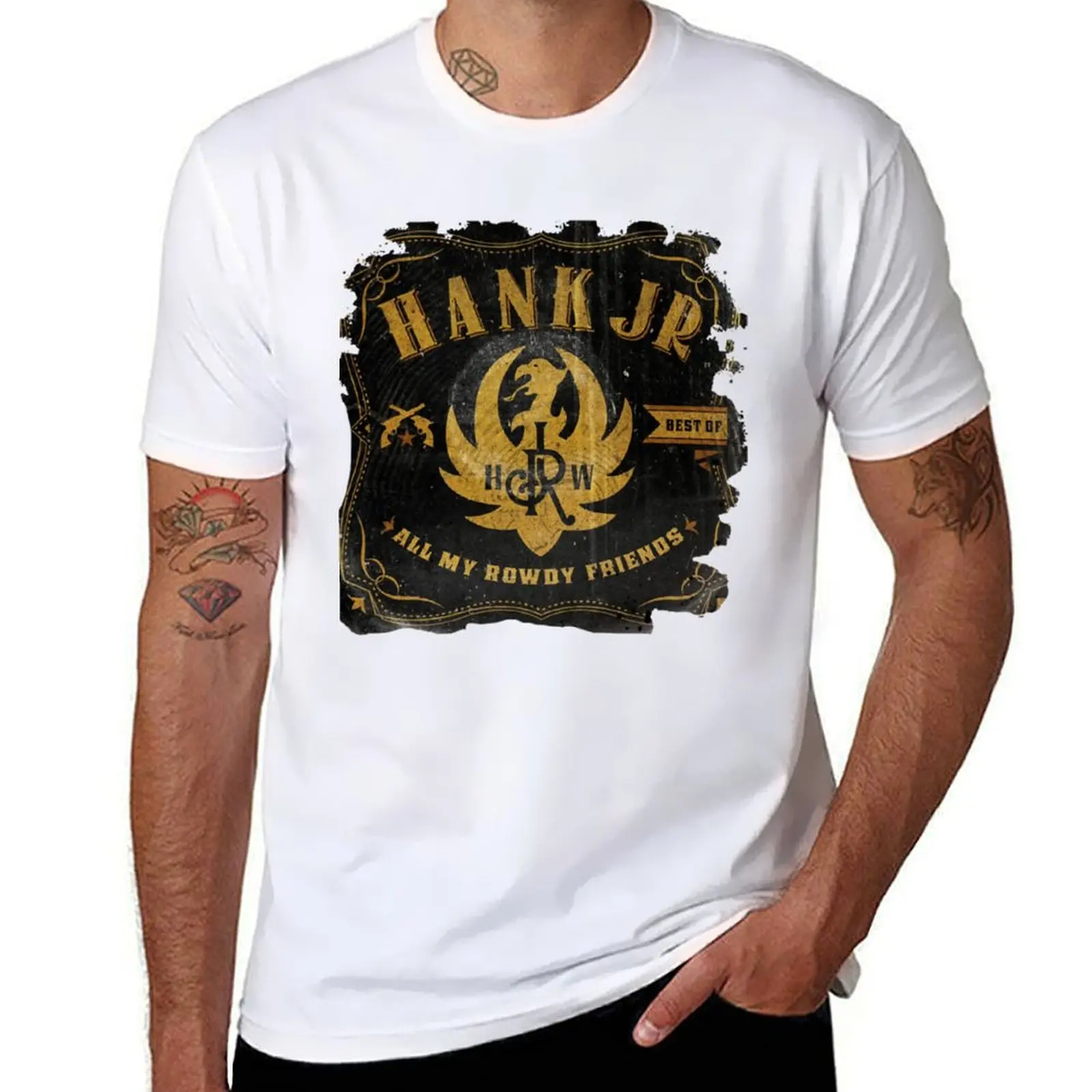 Man Hank Williams Jr Tee T-Shirt t shirt man designer essential t shirt t shirt custom print T-Shirt