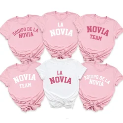 Equipo De La Novia Spanish Print Shirt Bachelorette Party T-shirt Outfit Team BrideTops Wedding Bride Shower Party Tee T Shirts
