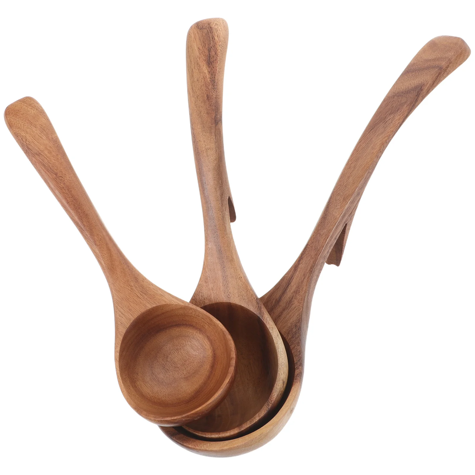 

3Pcs Wooden Soup Ladle Long Handle Hook for Serving Stirring Cooking Non-Stick Wooden Ladle Spoon for Ramen Dumplings