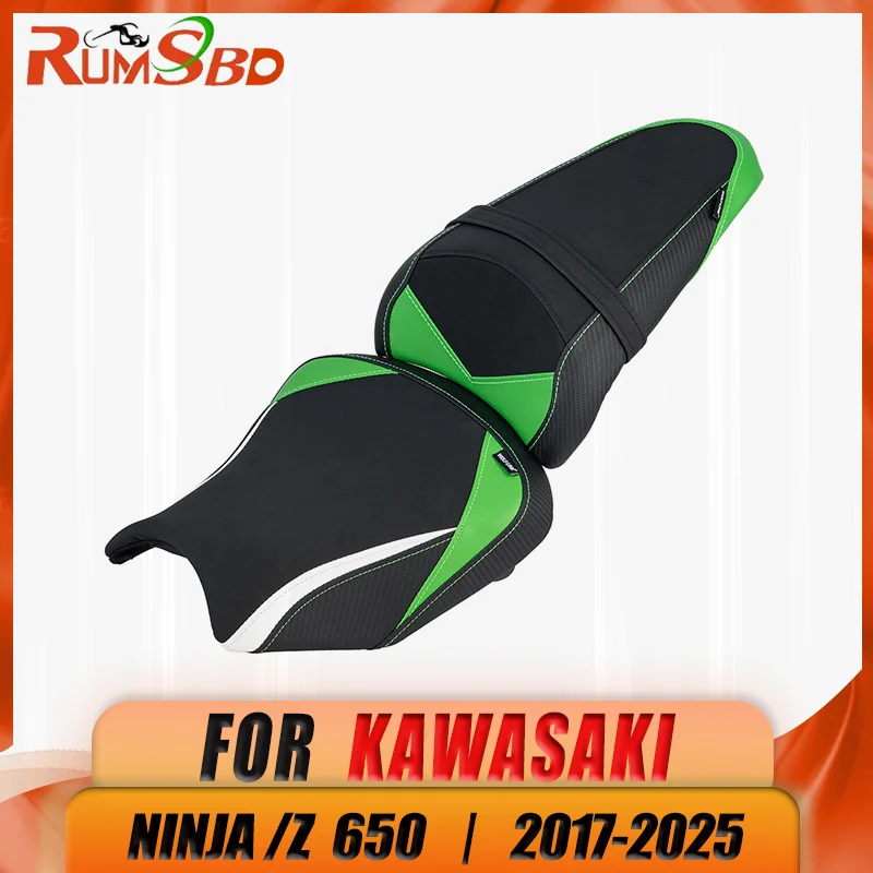 

For Kawasaki Ninja 650 Z650 2017-2025 Front Solo Seat Cover Thicken Leather Rear Cushion Pad Motorcycle Accessories