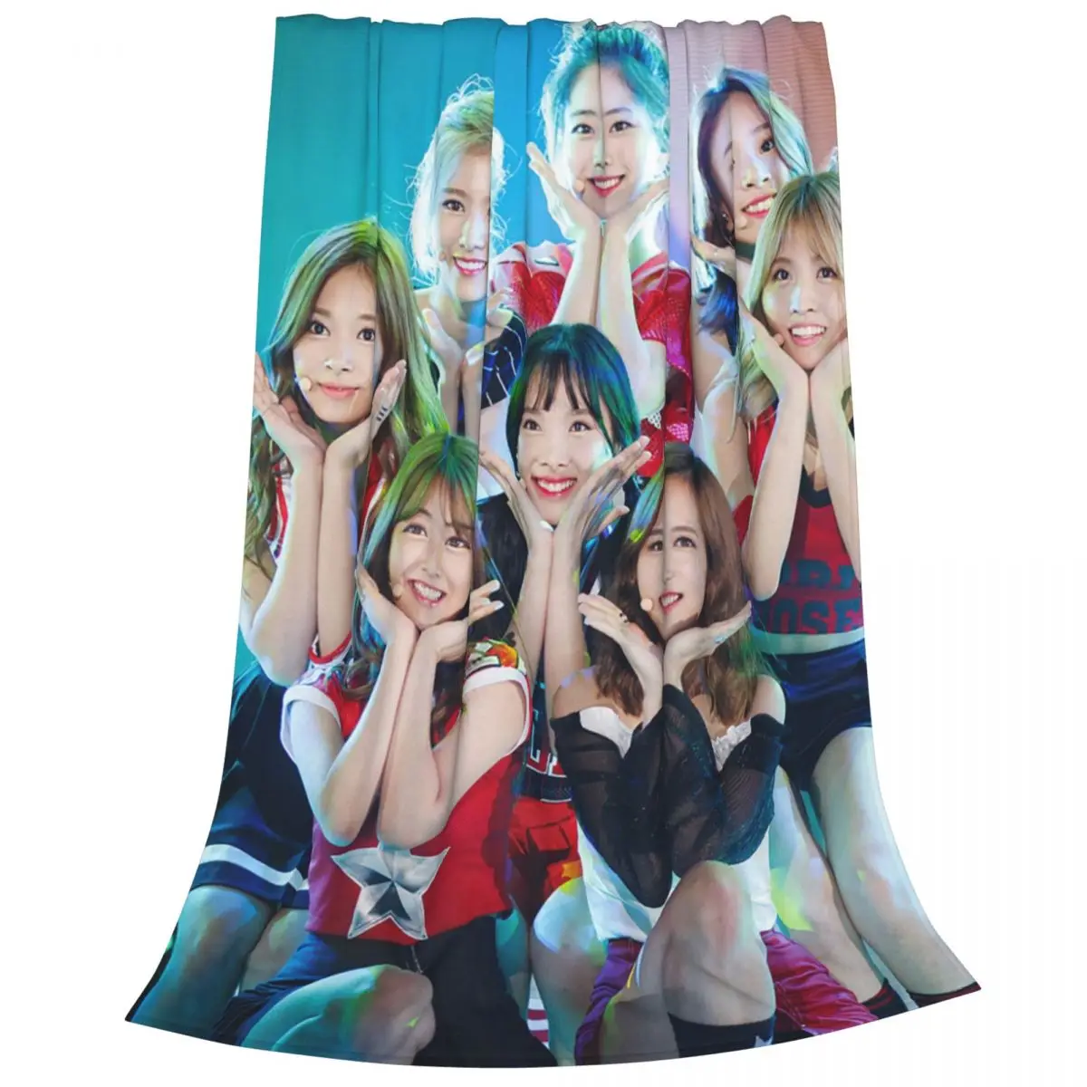 Fun Kpop Singer Twice Girls Blankets Fleece Multi-function Sofa Throw Blankets For Couch Bedding Outdoor Throws Bedspread Quilt