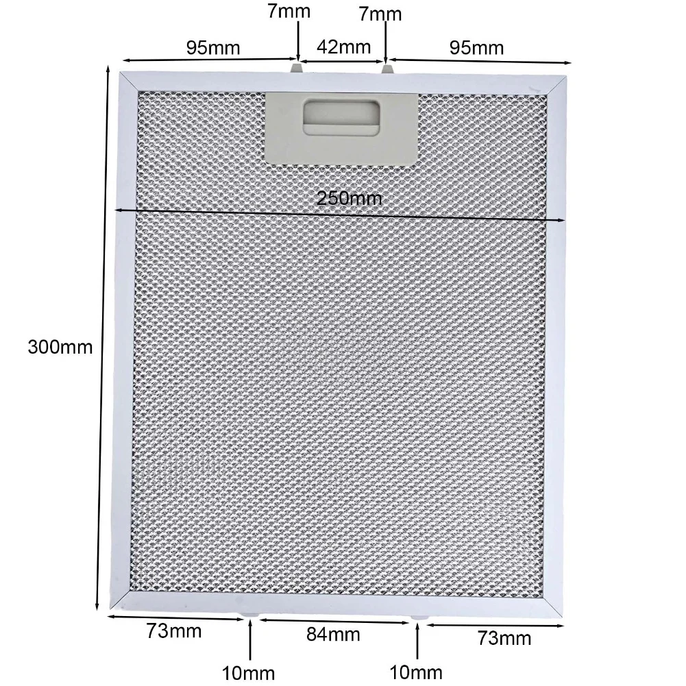 مجموعة من 3 مرشحات شحم معدنية لشفاط المطبخ RANGEMASTER 300 × 250 مم لمرشحات الألومنيوم لتحسين أداء شفاط المطبخ والهواء #5