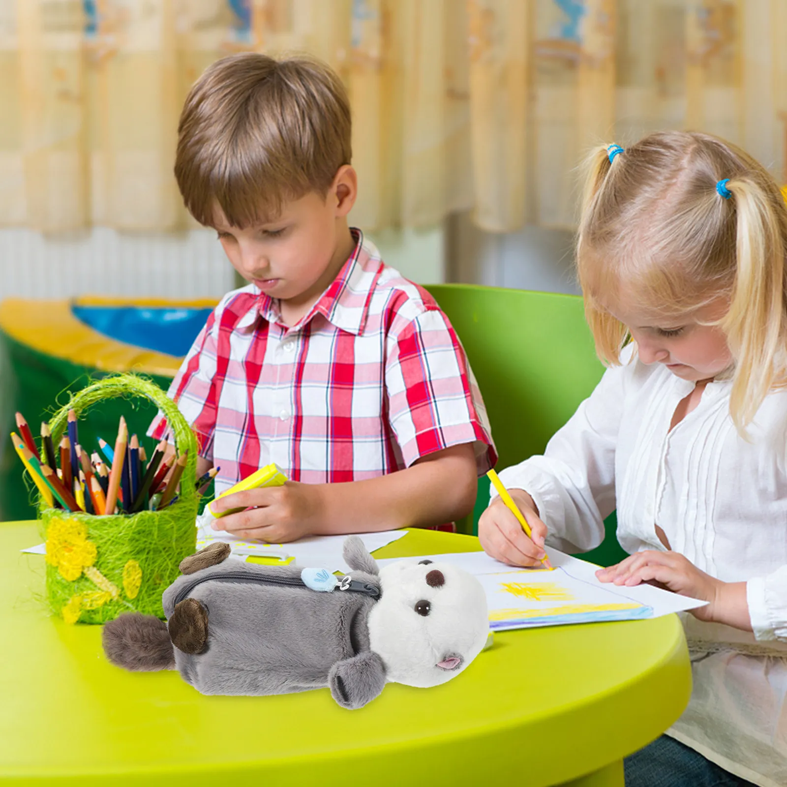 Soft Touch Pencil Case for Students Compact Cute Pen Bag Friendly Design Easy Grip Zipper Holds Pencils Pens Erasers
