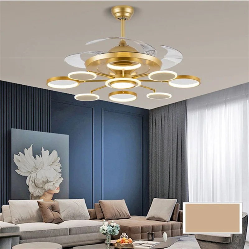 SAMAN ventilatore da soffitto luci lampade telecomando senza lama Modern Gold LED per la sala da pranzo di casa ristorante