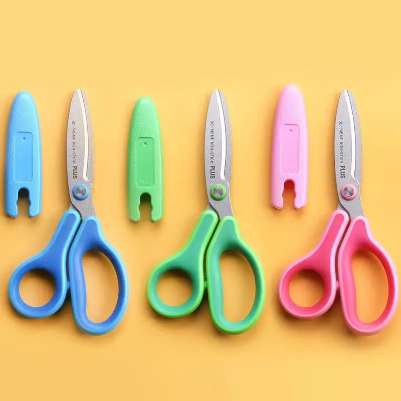 1pc Japan PLUS Left Hand Scissors Children DIY Student Right Handed Scissors Standard Paper-cutting Tools Safe for Left-handers
