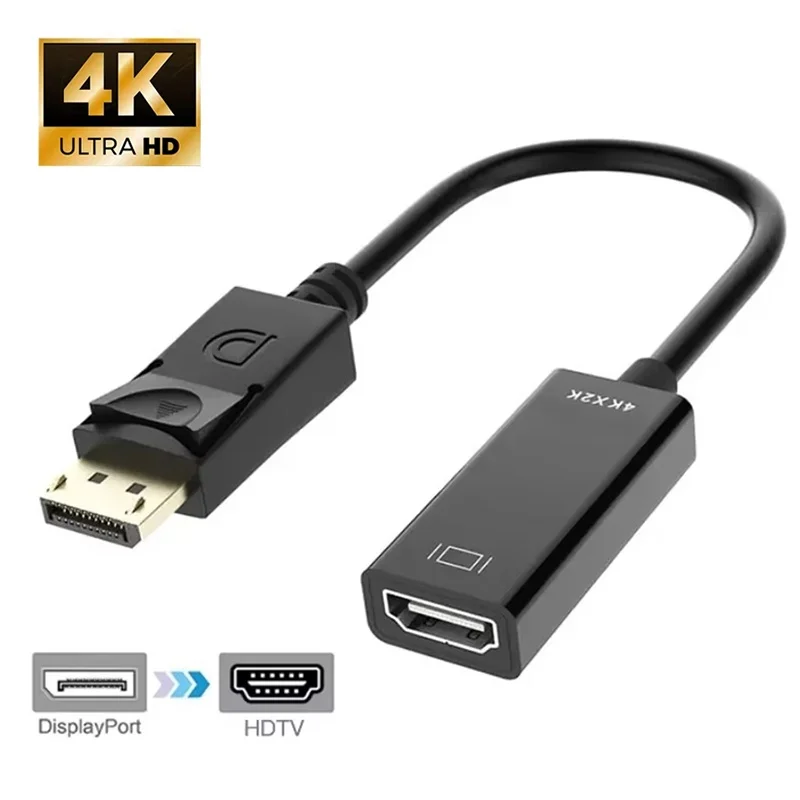 HD 4K Display Port to HDMI-compatible Adapter Cable Converter Male DP to Female HDTV Video Audio For TV PC Projector Accessories