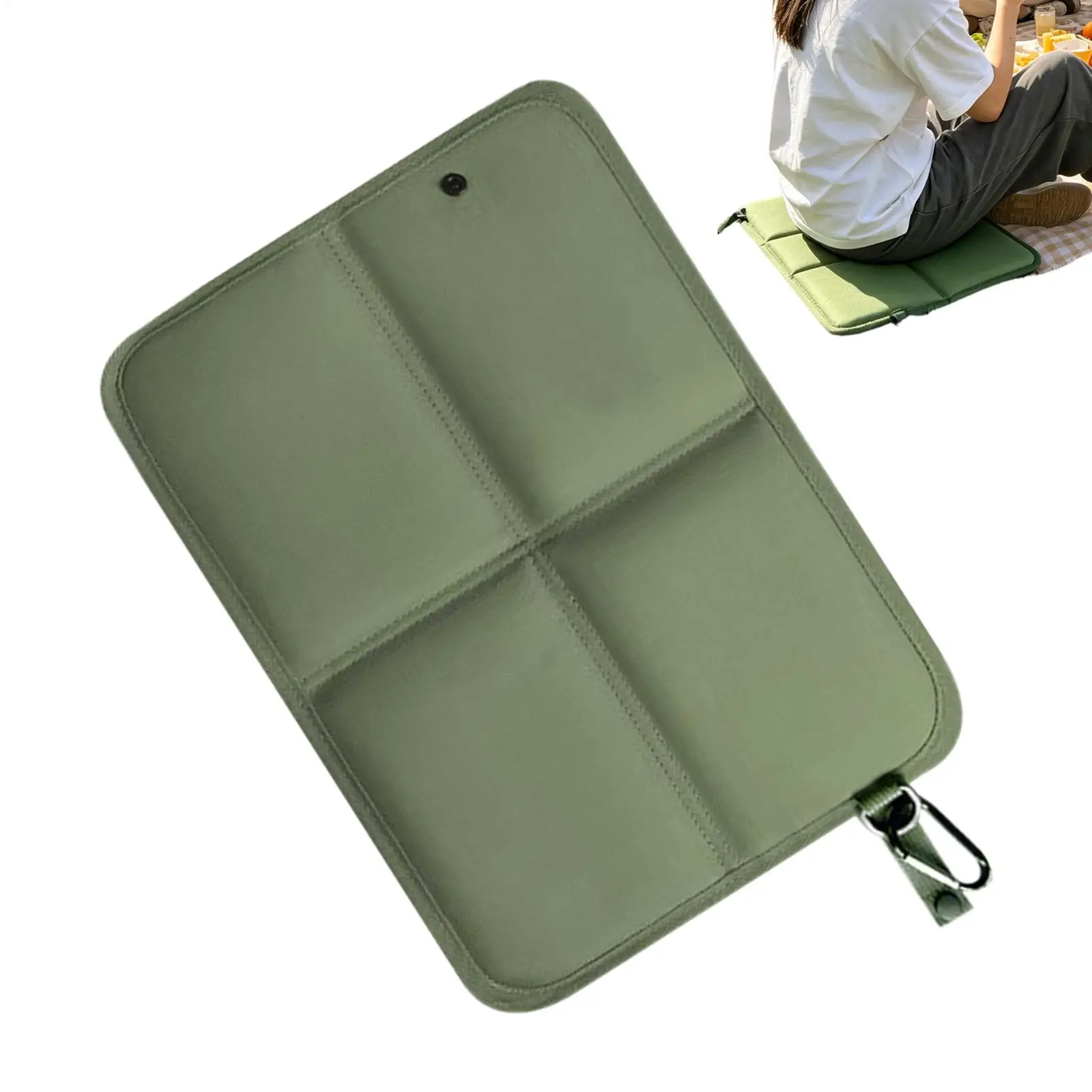 1Pc Oxford Cloth Outdoor Folding Mat, Stylish And Simple Camping Mat, Portable Picnic Mat With Climbing Buckle