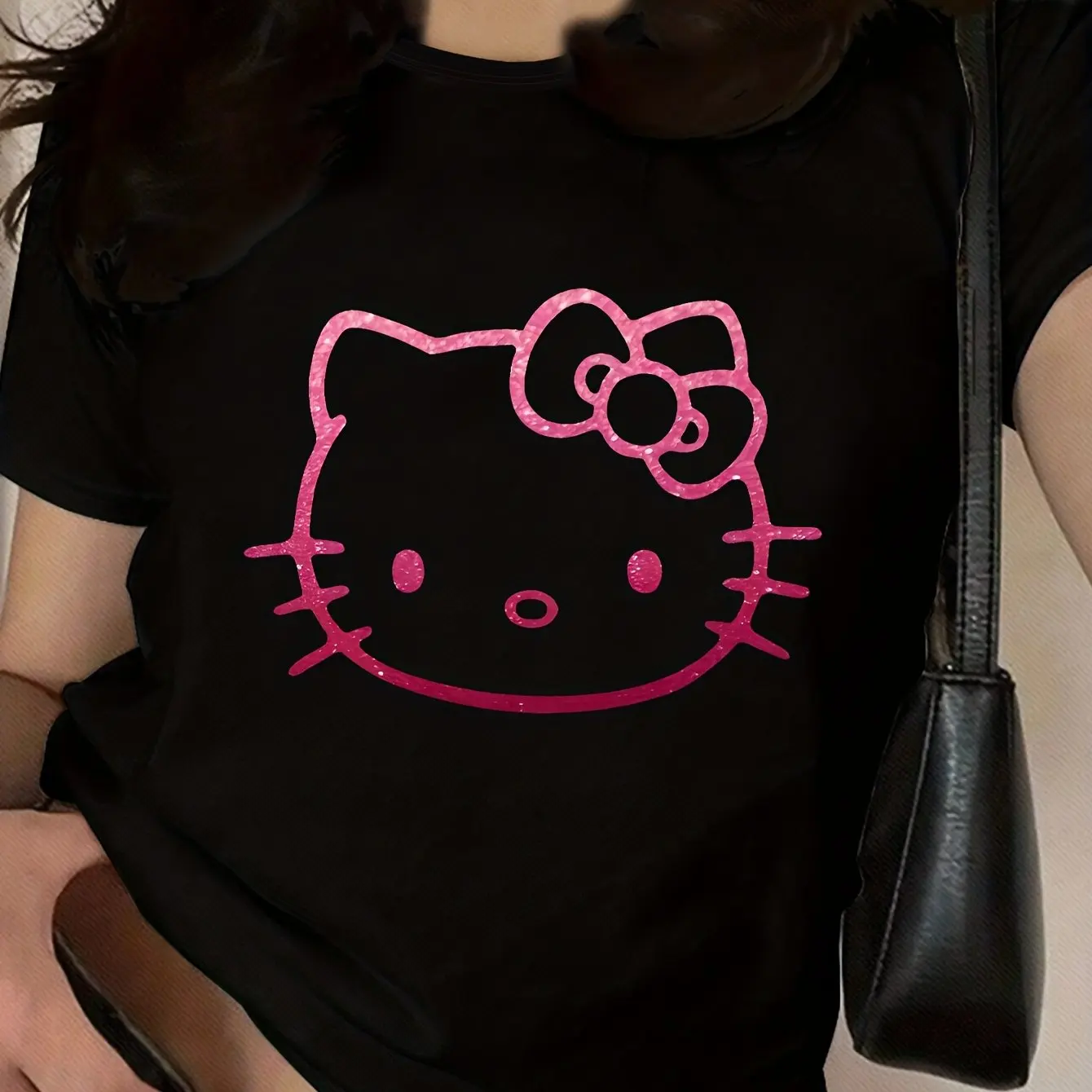 

Хлопковые мужские и женские футболки с графическим принтом «Hello Kitty», лето, осень-зима, роскошные брендовые спортивные футболки с короткими рукавами
