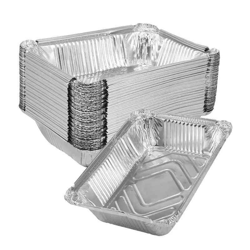 20/50PCS Aluminum Foil Tray Pan Disposable Kitchen Baking Food Storage Aluminum Foil Tray Barbecue Dessert Cooking Baking Tool