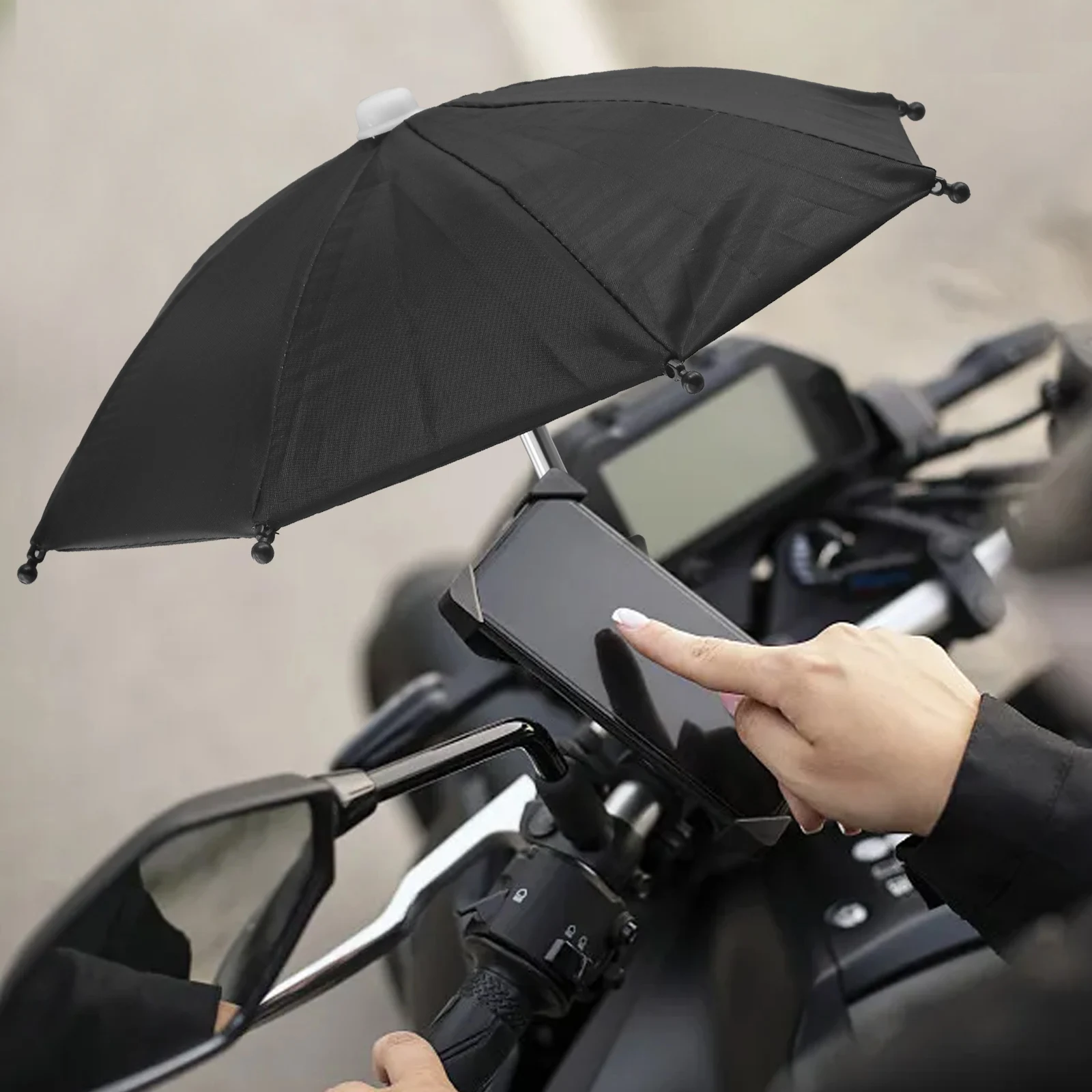 Anti-Reflective Phone Umbrella Cell Phone Rainproof Umbrella Rainy Days Versatile Accessory Adjustable Clip Height