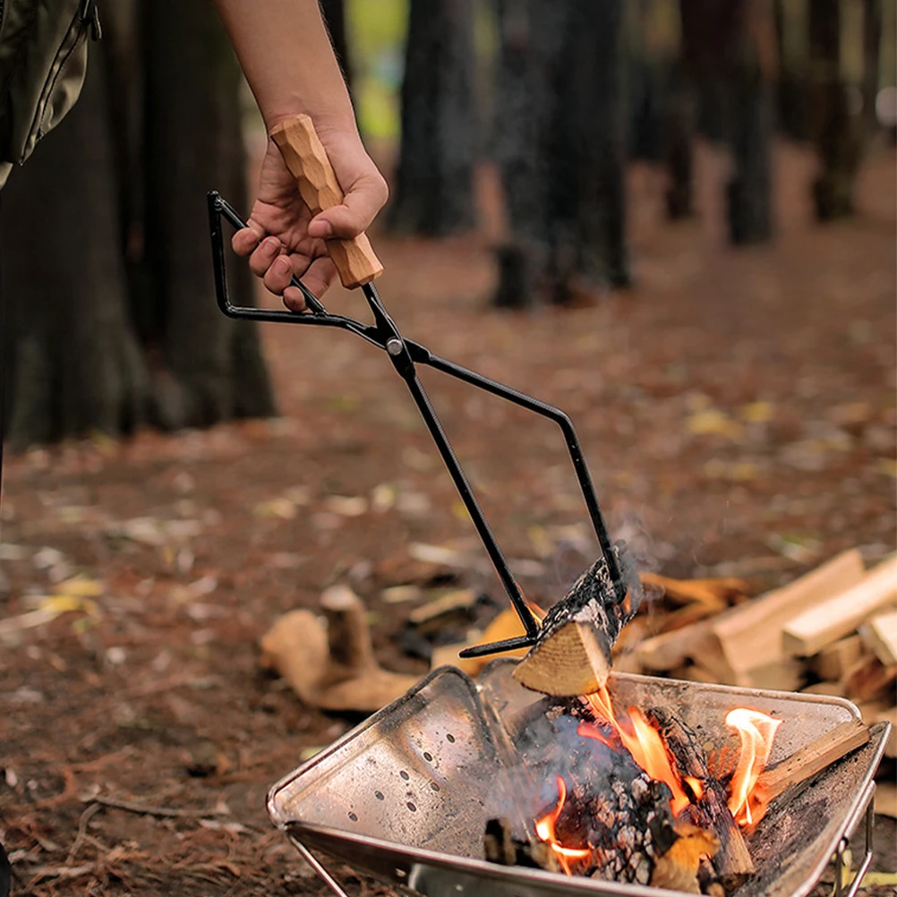 

Heavy Duty Charcoal Clip Metal Tong with Handle for Barbecue Fireplaces Portable Safe to Use in Kitchen Campfire Events