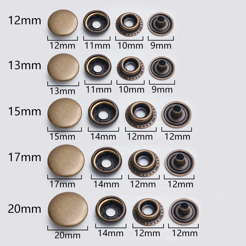 Metal Snap Fasteners Snaps Button Press Studs Sewing Button For DIY Clothes Garment Bags Shoes Leathercraft Accessories