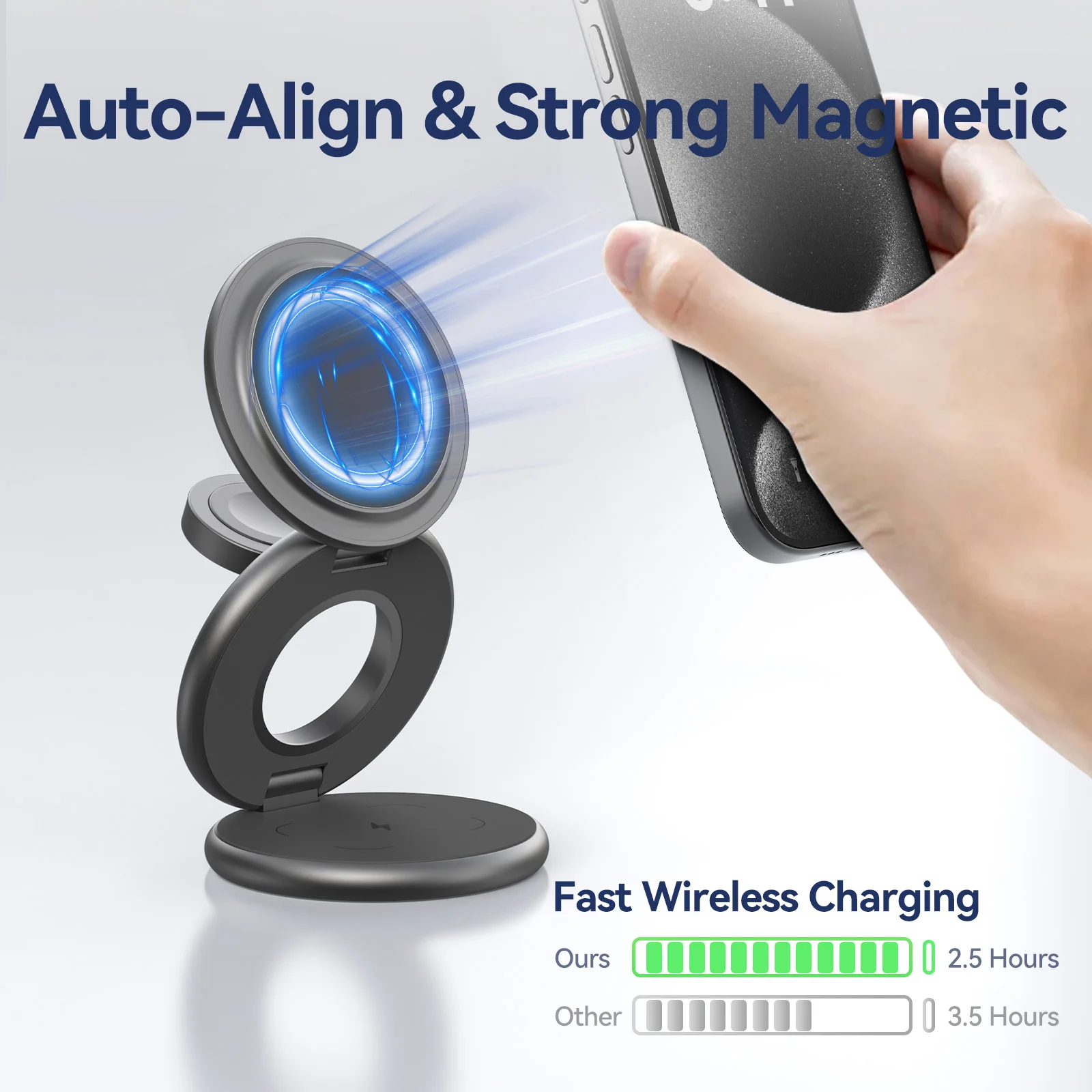 KUXIU X63 3 in 1 Wireless Charger Stand For iPhone 12 13 14 15 16 Pro/Max/Plus,Apple Watch 9 8 7 6,AirPods2 3,Fast Charger Stion