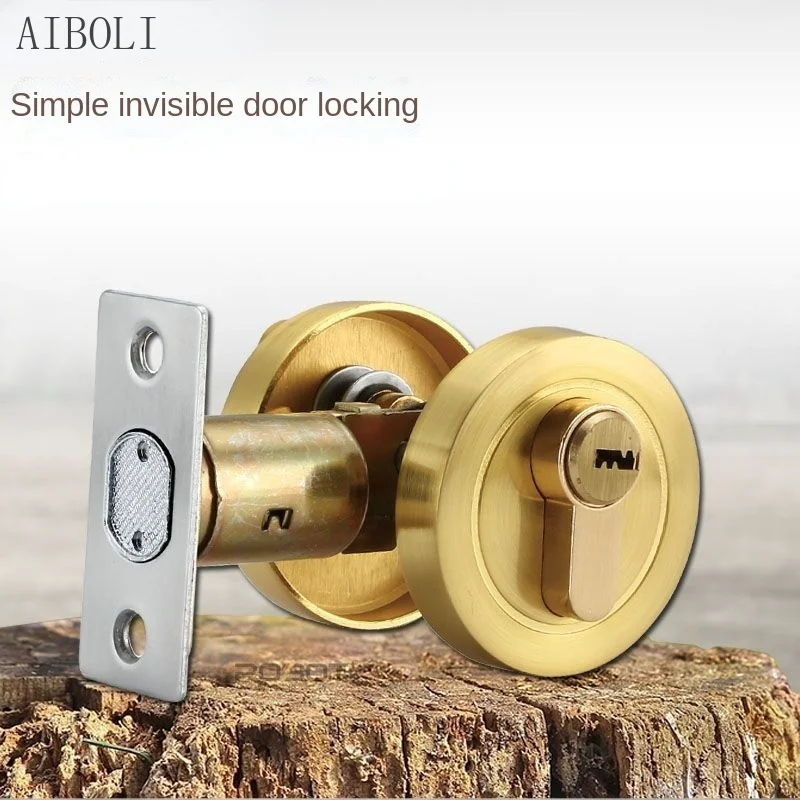 

Zinc Alloy Lock Double-sided Invisible Door Lock Indoor Auxiliary Lock Wooden Door Concealed Door Lock Channel Single-sided Lock