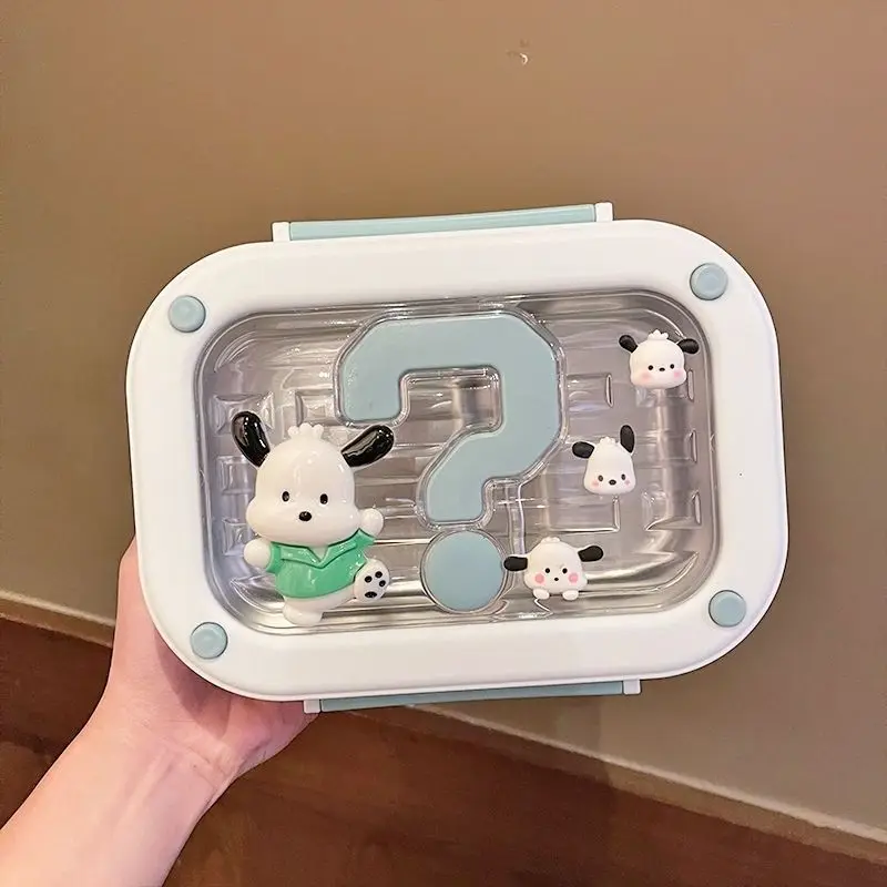 Hot Sanrios Hello Kitty Cartoon Lunch Box Pochacco Pacha Dog Crisper Sus304 Cute Lunch Box Kids Home Office Portable Rice Bowl