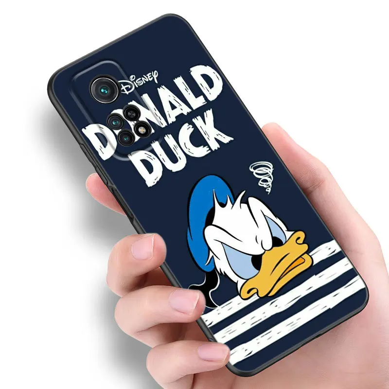 Cute D-Donald Duck Black Silicone Phone Case For Xiaomi Mi 9 SE 8 10 10T 11 12 13 Lite 9T 11T 12S 12T 13T 14 Pro 5G NE 11i 12X