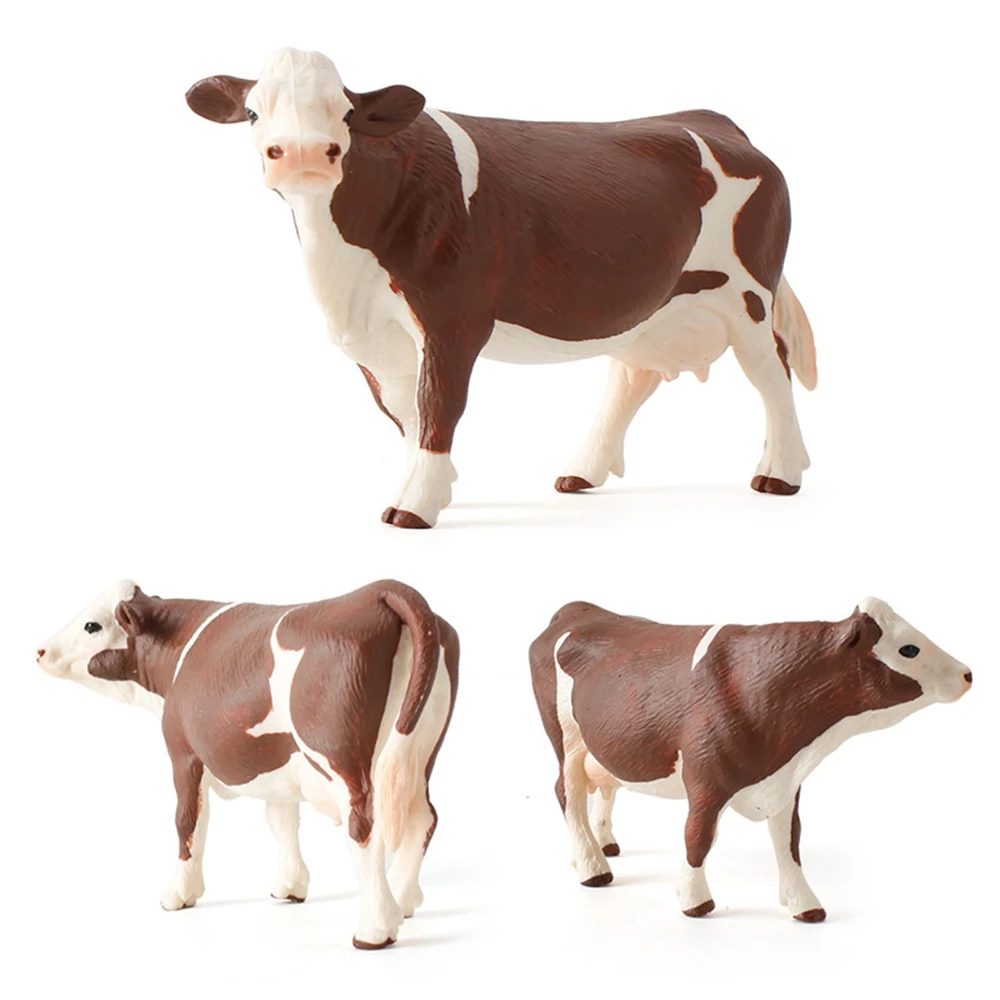 Animals Fun Toys Model Children Kids Baby Miniatures Cows Simulated Animal Figurines Cow Action Figure Plastic Models