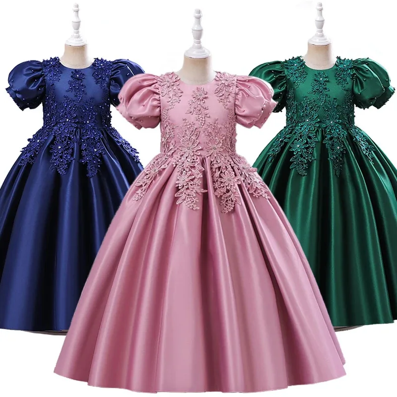 

Fashion Children's Embroidered Flower Girl Elegant Party Dresses Formal Occasion Girls Graduation Ceremony Performance Costume