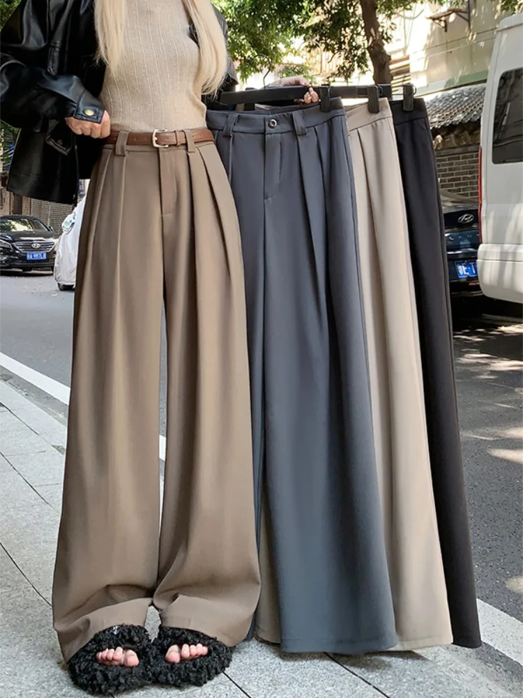 Loose Drape Suit Pants Casual Pants Women clothes New Wide Leg Pants High Waist Straight Mop Pants Spring and Autumn