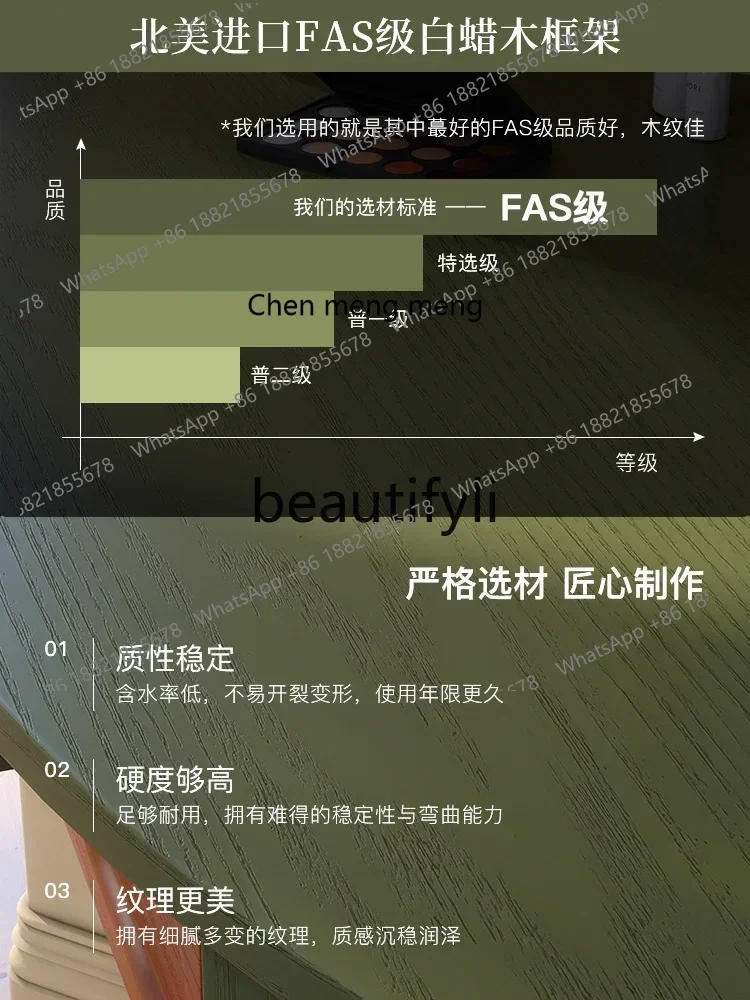 D178   Solid wood storage cabinet bedroom triangular dressing table French retro corner dressing table