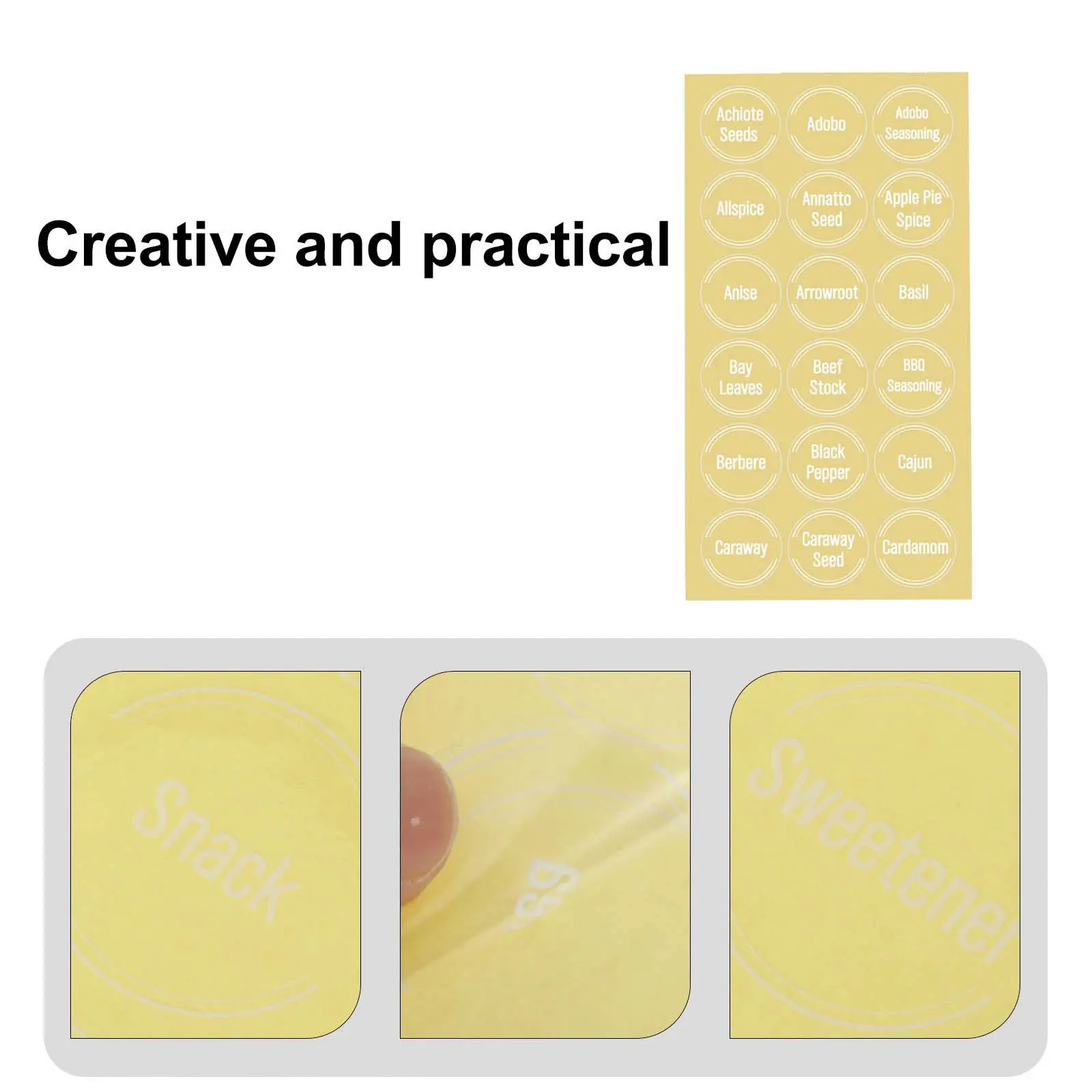 

144Pcs Spice Label Decals Waterproof Ingredients Name Stickers Practical Spice Jar Labels for Kitchen Ingredients Decals