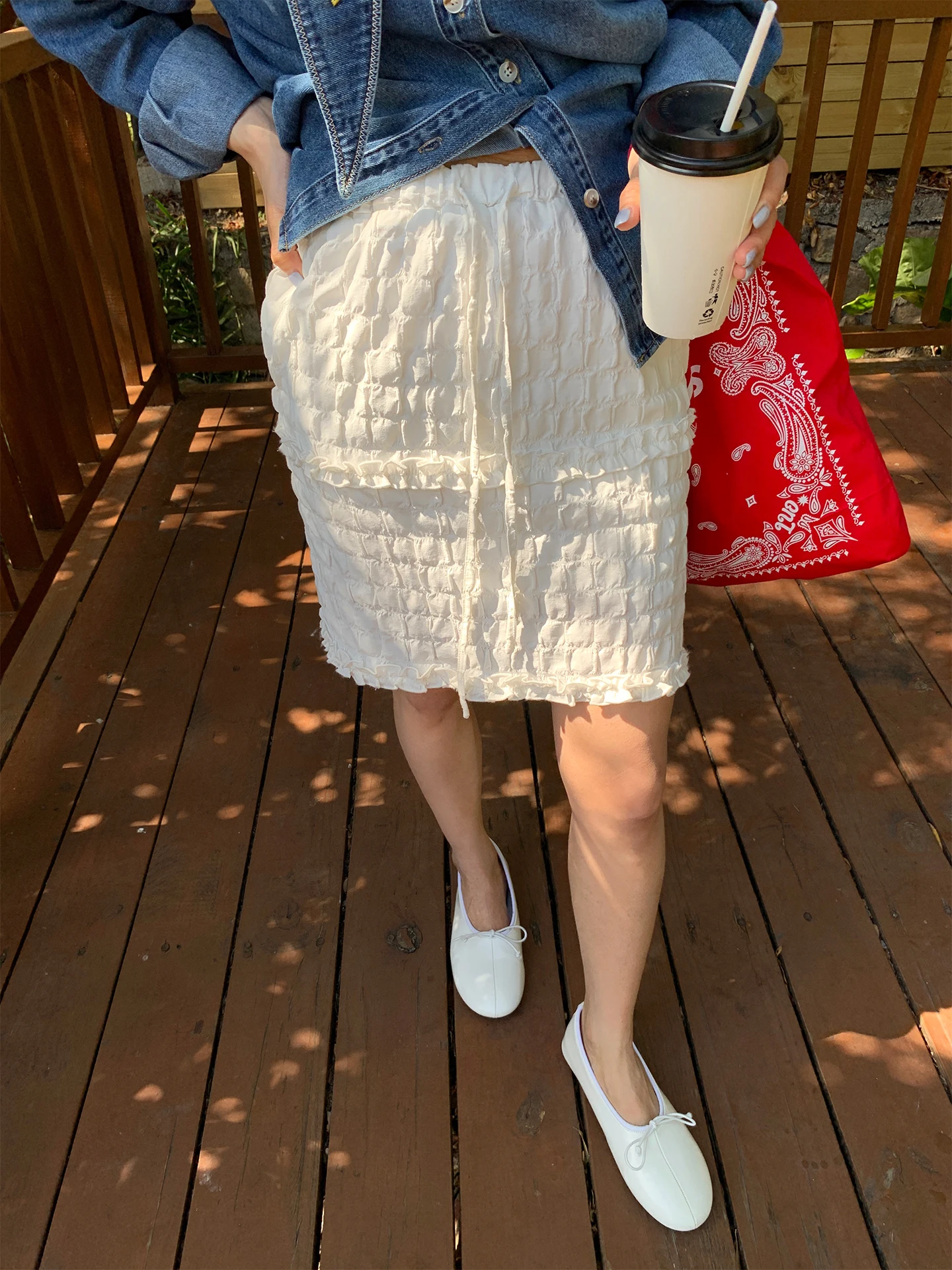 

Белая юбка А-силуэта с эластичным поясом, повседневная хлопковая прямая юбка-труба с высокой талией для женщин