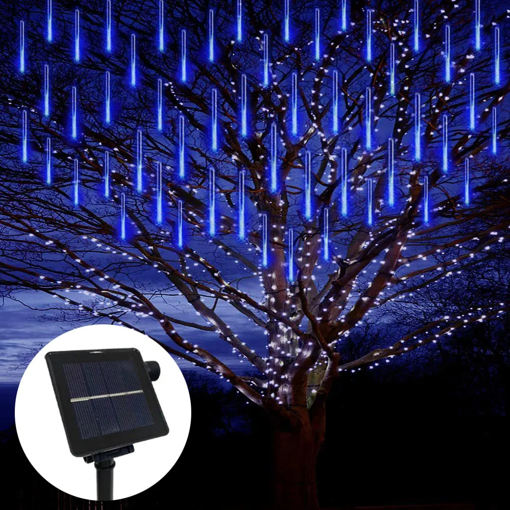 

Solar Lights Outdoor Christmas Meteor Shower Lights Waterproof LED Falling Rain Lights for Garden Yard Porch Party Decoration