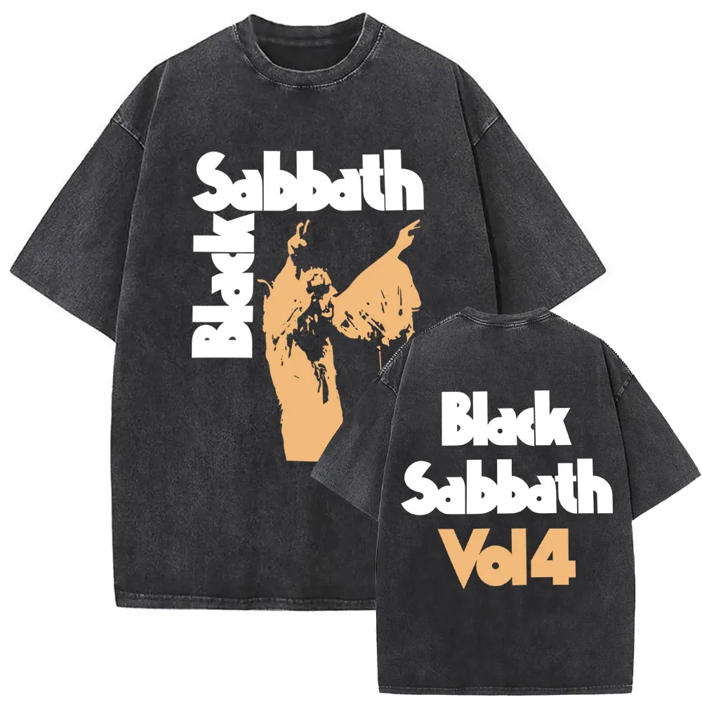 

Black Sabbath Ozzy Osbourne Vol 4 Album Washed T-shirt Men Women Heavy Metal Rock Band Streetwear Male Vintage Oversized Tshirt