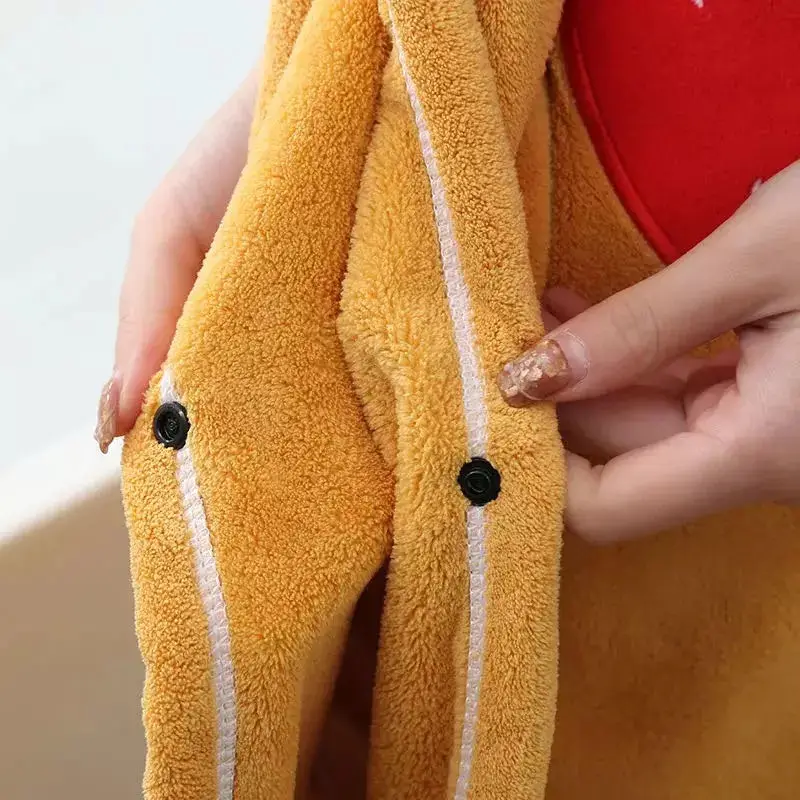 Women Wearable Bathrobe Coral Fleece Soft Hooded Beach Towel Dress Quick Dry Microfiber Thicken Swimming Cloak Bathroom Textile