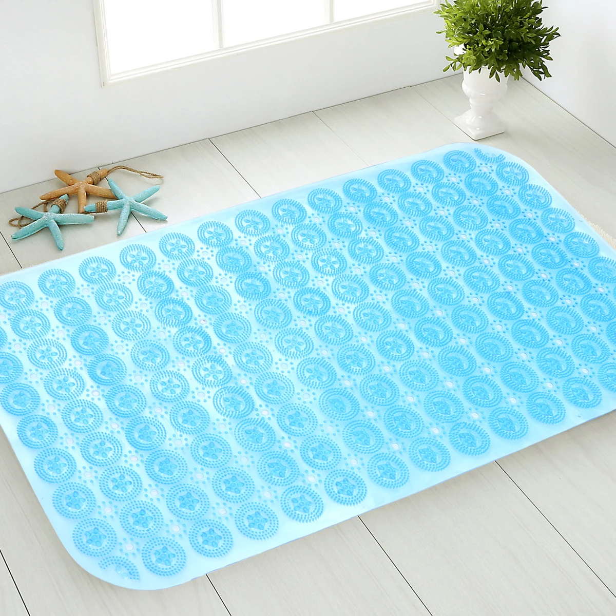 

Non Slip Bath Mat PVC Material Suction Cups Comfortable Texture Anti Slip Shower Floor Mats Bathroom Accessories