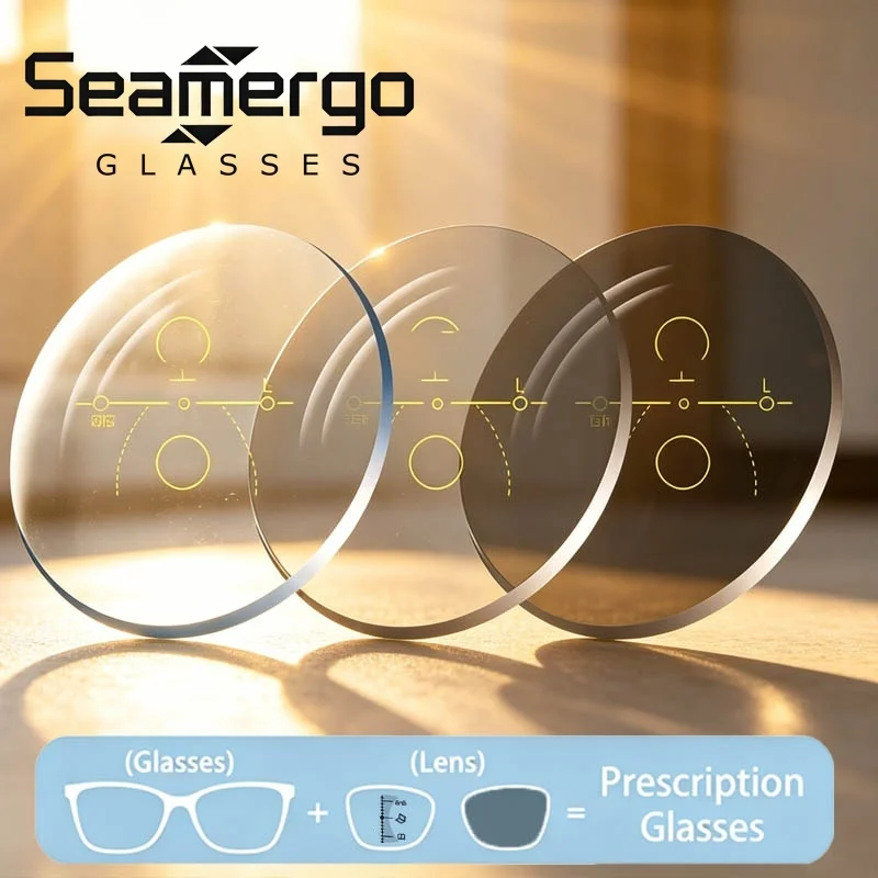 

SEAMERGO Photochromic Progressive Lenses Anti-scratch Smart Color Changing Multifocal Lens Optical Prescription Glasses
