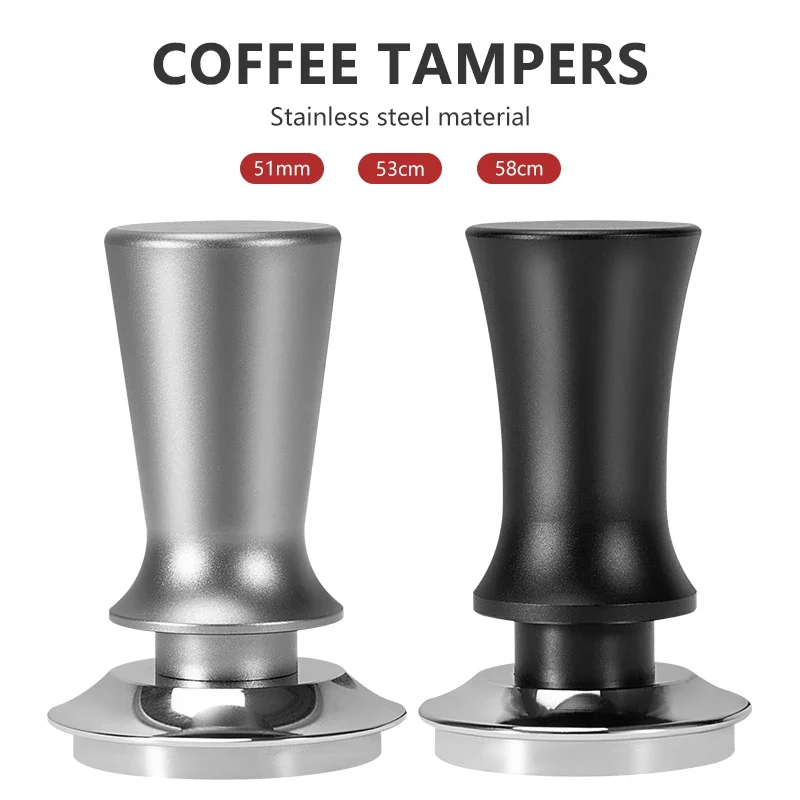 51mm/53mm/58mm Stainless Steel Espresso Coffee Tamper Powder Hammer Pressing 30lb Spring Loaded Coffeeware Accessories