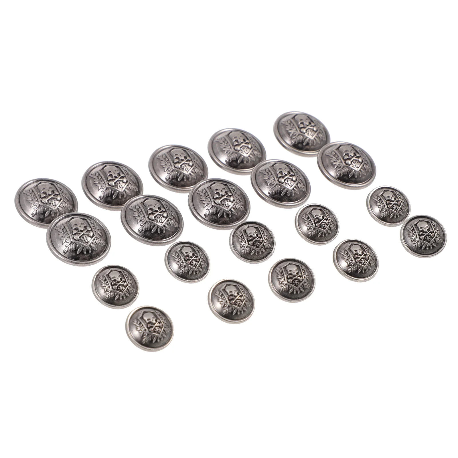 20 Pcs Skull Button Durable Garment Buttons Car Kit Thumbtack Clothes Alloy Coat Mens Jeans