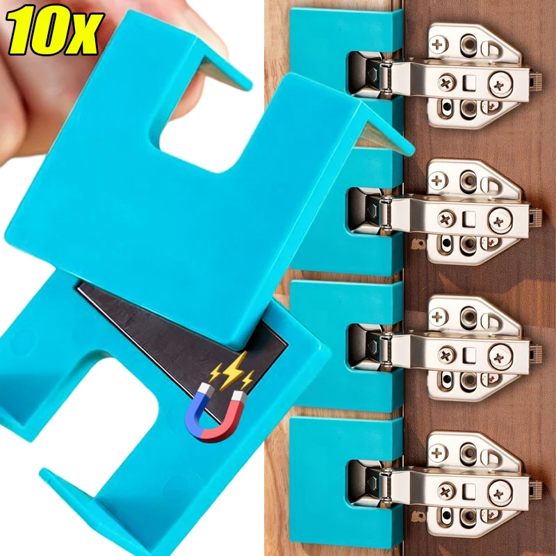 

10/1PC Plastic Magnetic Hinge Plate Woodworking Positioning Installation Aid Point Fixed Plate Cabinet Door Panel Hinges Tools