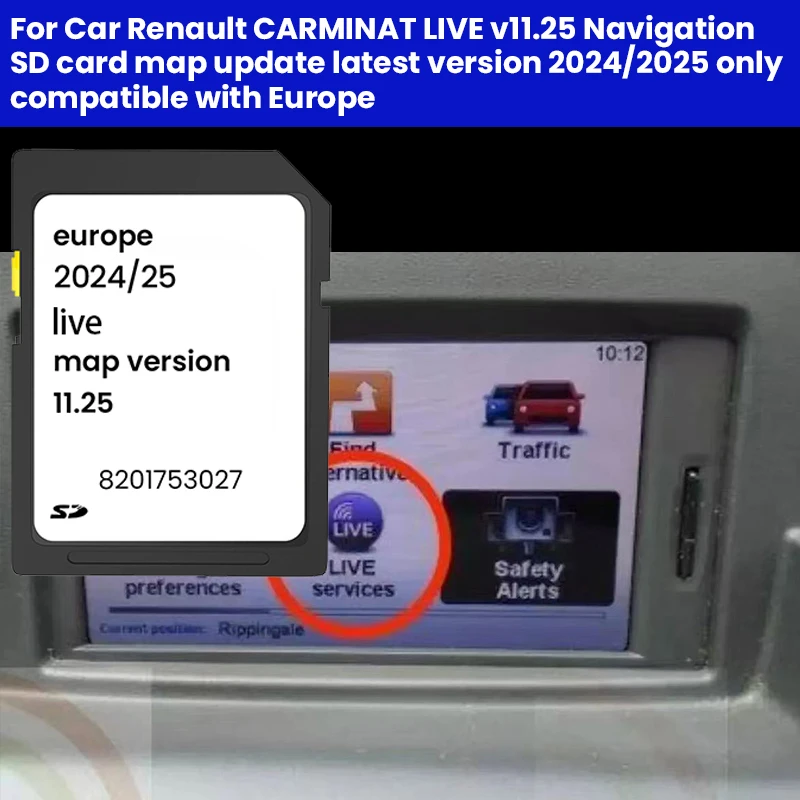 UPDATED MAPS SD CARD SAT NAV SD CARD FOR RENAULT CARMINAT LIVE VERSION 11.25 2024/2025 SPEEDCAM GPS SD CARD NEW