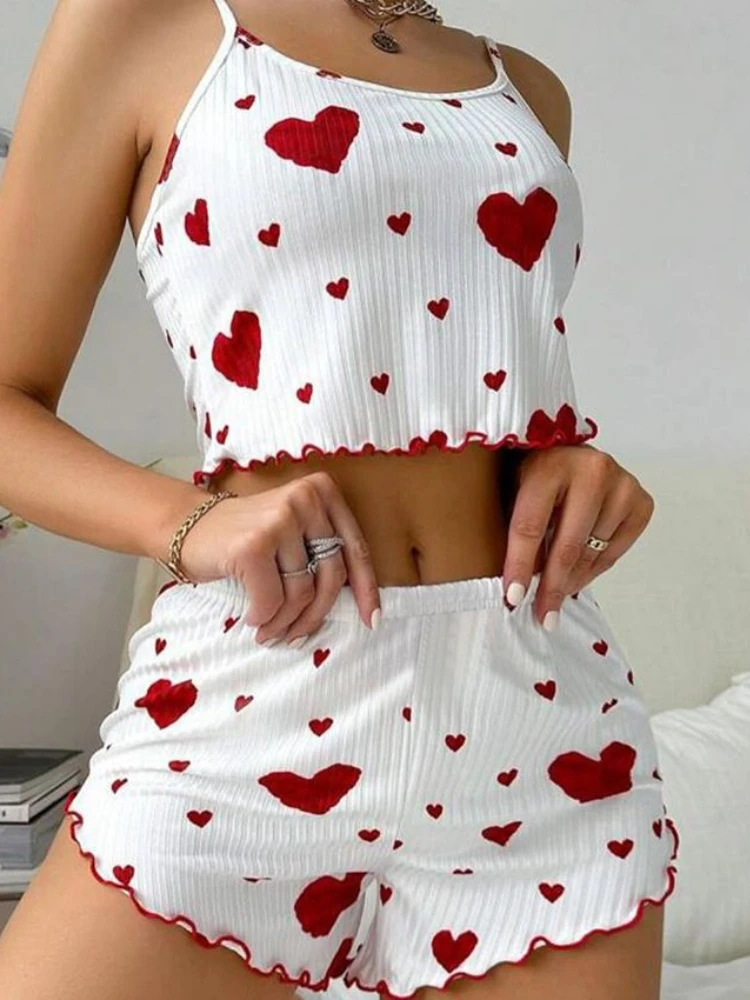 

Пижамные комплекты женские летние с принтом прекрасная дышащая сексуальная ночная рубашка модная одежда для сна без рукавов повседневная шикарная домашняя одежда в корейском стиле