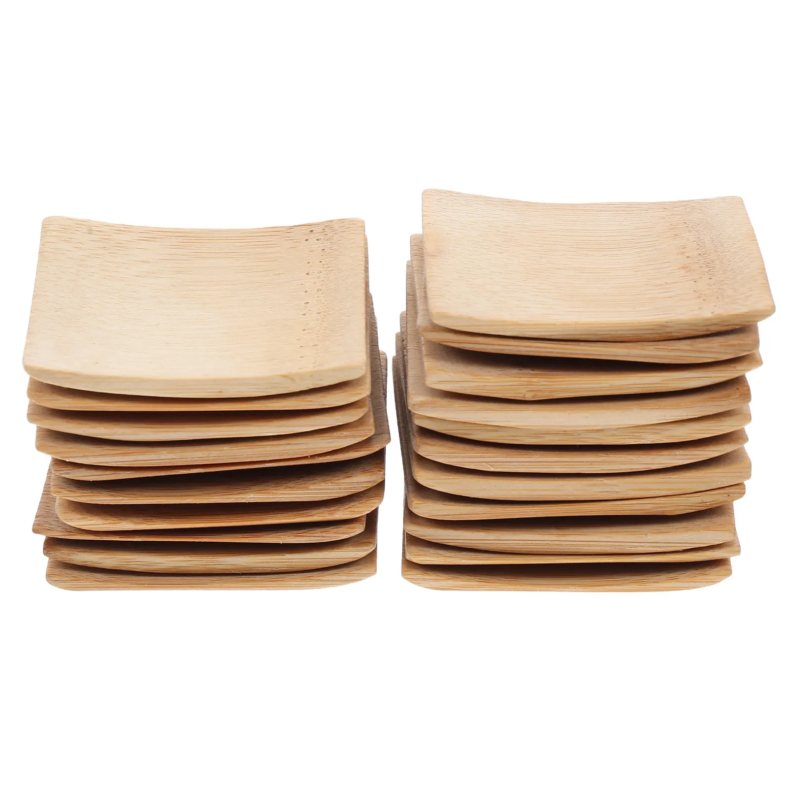 10Pcs 6x6cm Handcrafted Bamboo Sushi Tray Square Water Resistant Snack Dessert Plate Mini Dish for Home Kitchen Serving